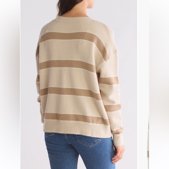 Splendid Stripe V Neck Cardigan‎ sweater oversized women’s XS NWT - Picture 2 of 3
